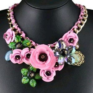 SPRING BLING FLORAL NECKLACE